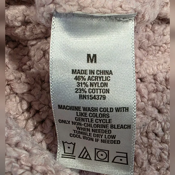 Aeropostal Pink Fuzzy Cropped Quarter-Zip Sweater in Light Petal Pink. M - Picture 7 of 10